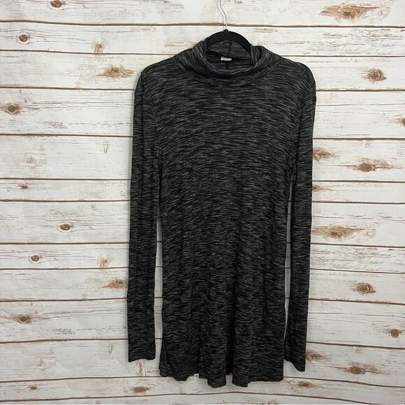 We The Free People Gray Ribbed Turtleneck Stonecold Tunic Top - Picture 3 of 6